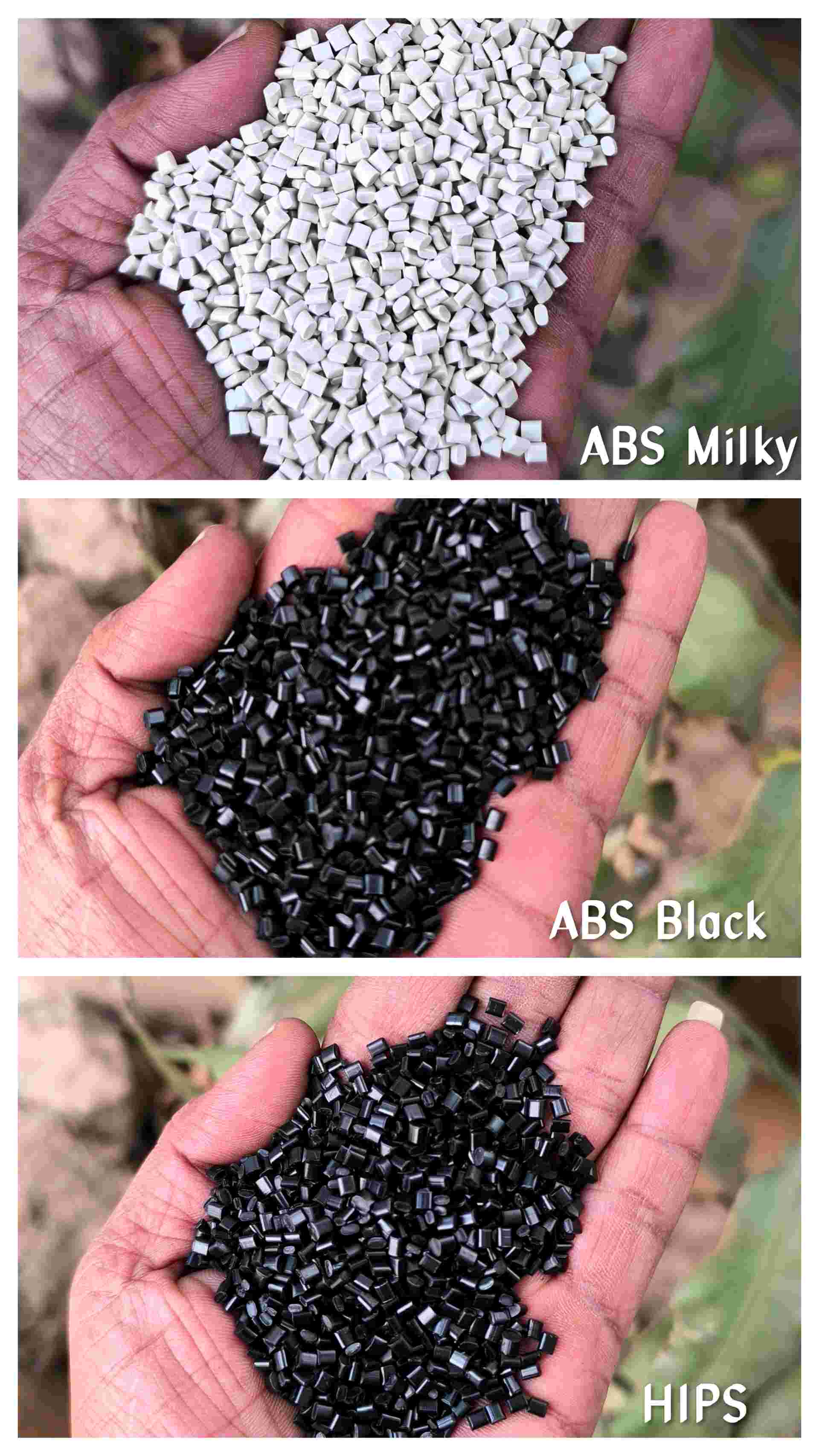 ABS  GRANULES MILKY WHITE ABS Reprocess Granule Injection Molding hyderabad telangana india Plastic4trade