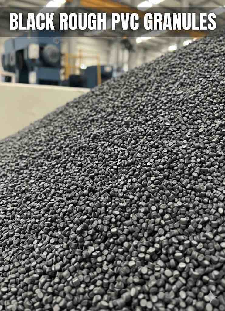 BLACK ROUGH PVC GRANUALS PVC Reprocess Granule Scrap Injection Molding Pipe Cable hyderabad telangana india Plastic4trade