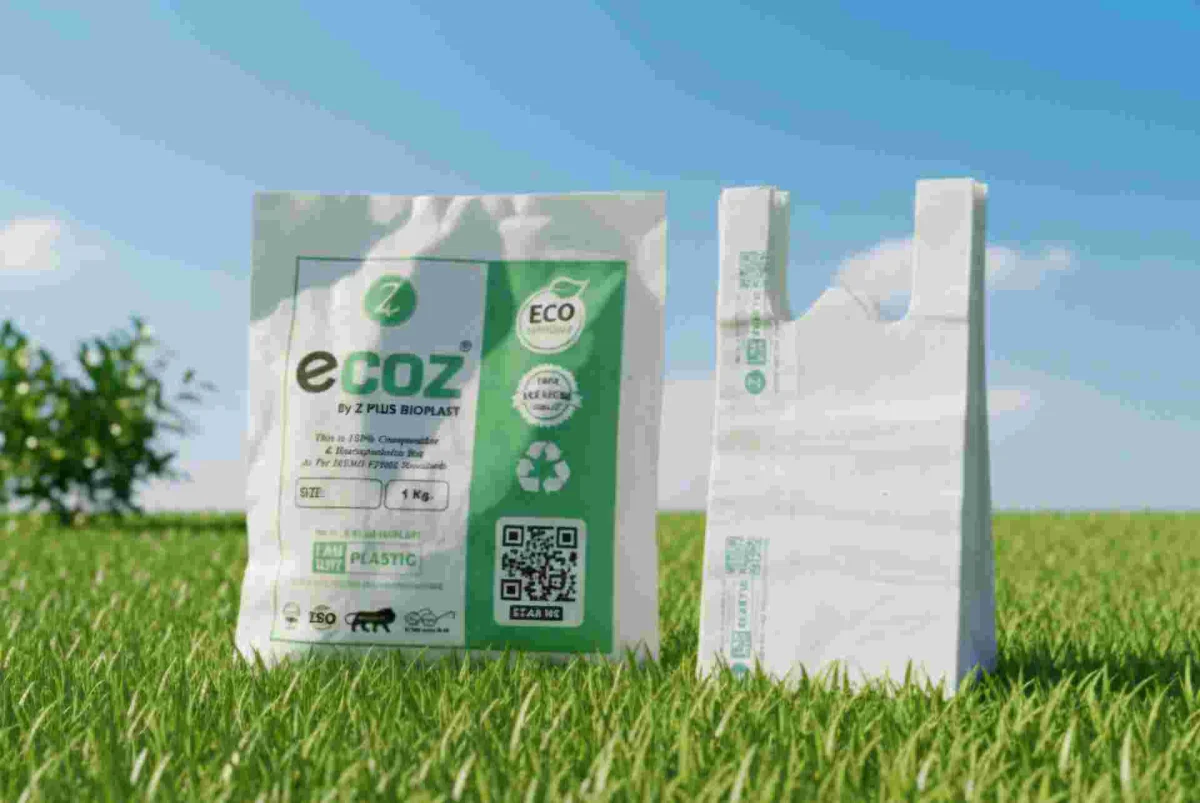 COMPOSTABLE CARRY BAG BIOPOLYMERS Bag Extrusion ahmedabad gujarat india Plastic4trade