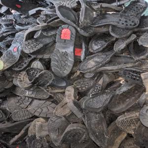 GRINDED PVC SHOES SOLE SCRAP BLACK PVC Grinding Extrusion agra uttar pradesh india Plastic4trade Plastic4trade