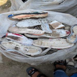 GRINDED PVC SHOES SOLE SCRAP WHITE PVC Grinding Extrusion agra uttar pradesh india Plastic4trade Plastic4trade
