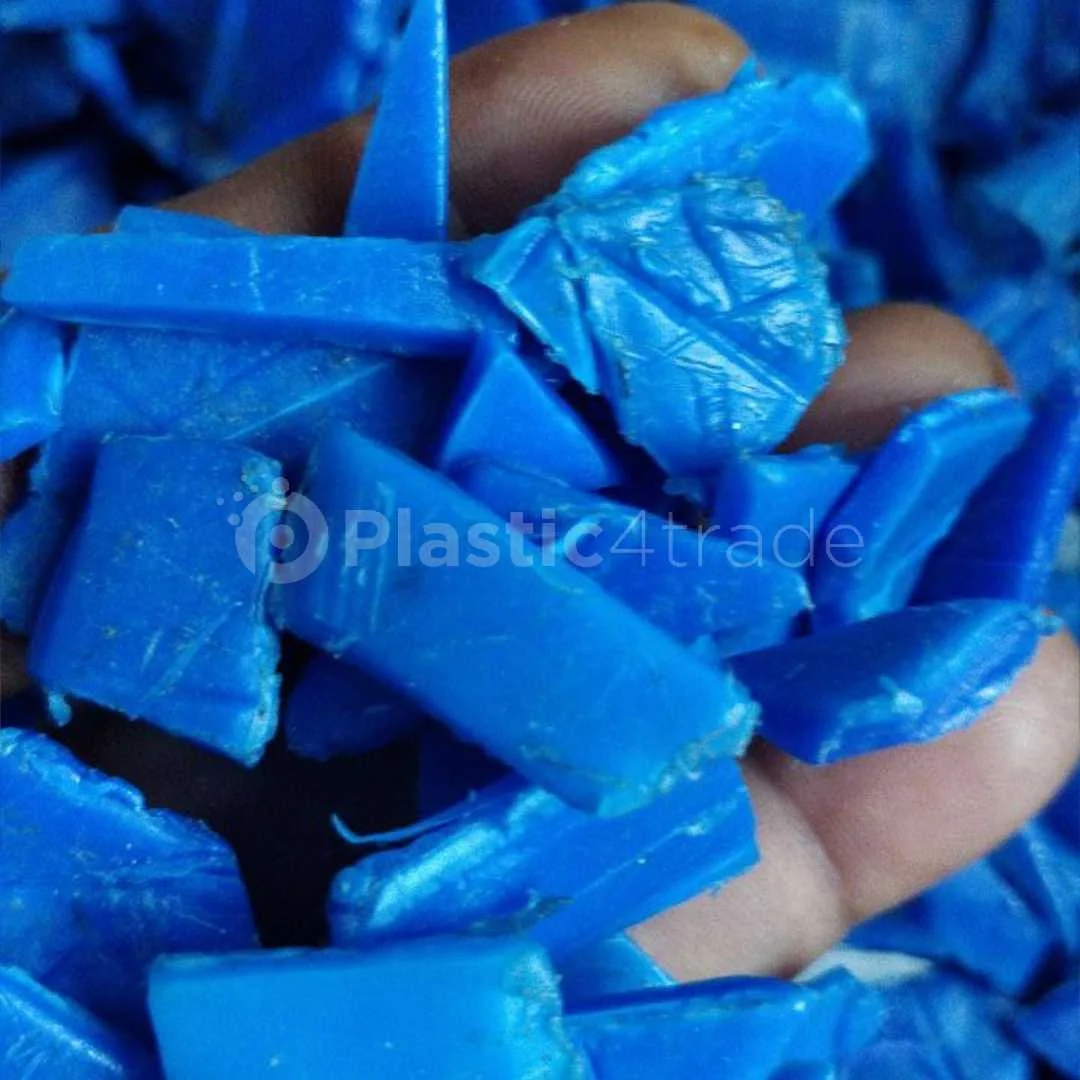 HDPE BLUE DRUM GRINDING HDPE Flakes Blow gujarat india Plastic4trade