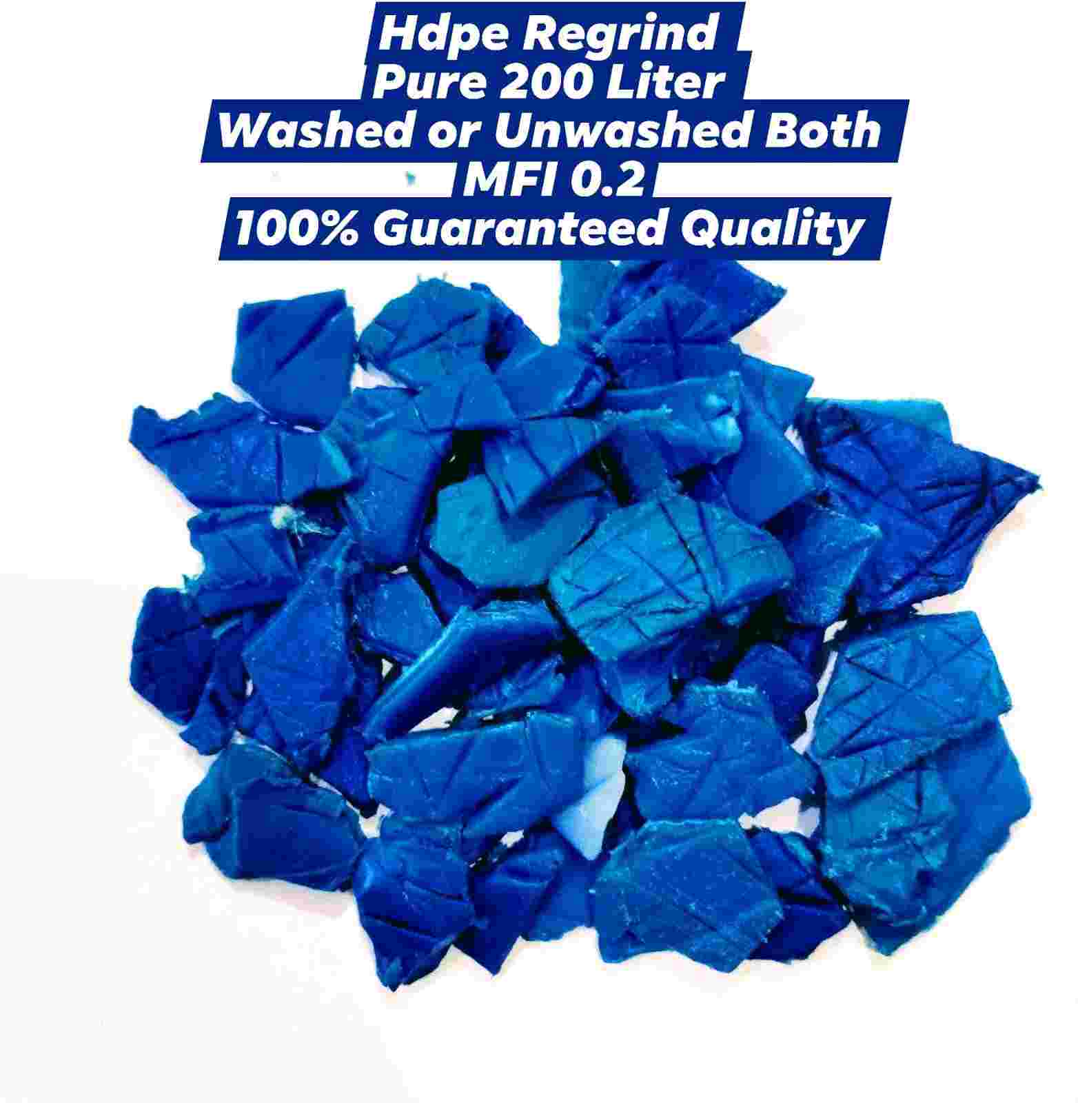 HDPE REGRIND 200 LTR BLUE DRUM HDPE Grinding Blow akolia madhya pradesh india Plastic4trade