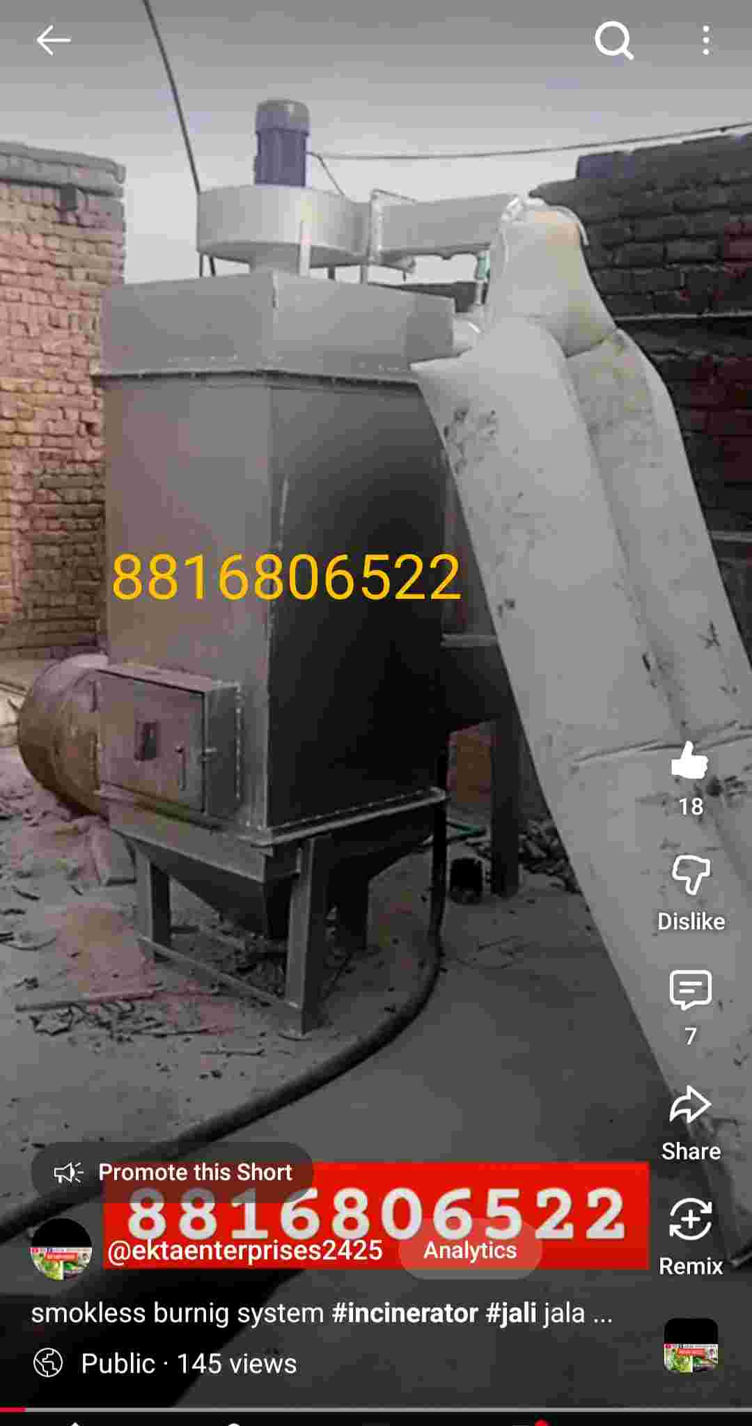 INCINERATOR AND HOSPITAL MESH BURNING SY Plastic Waste Machine & Tools Machine & Tools bahadurgarh haryana india Plastic4trade Plastic4trade