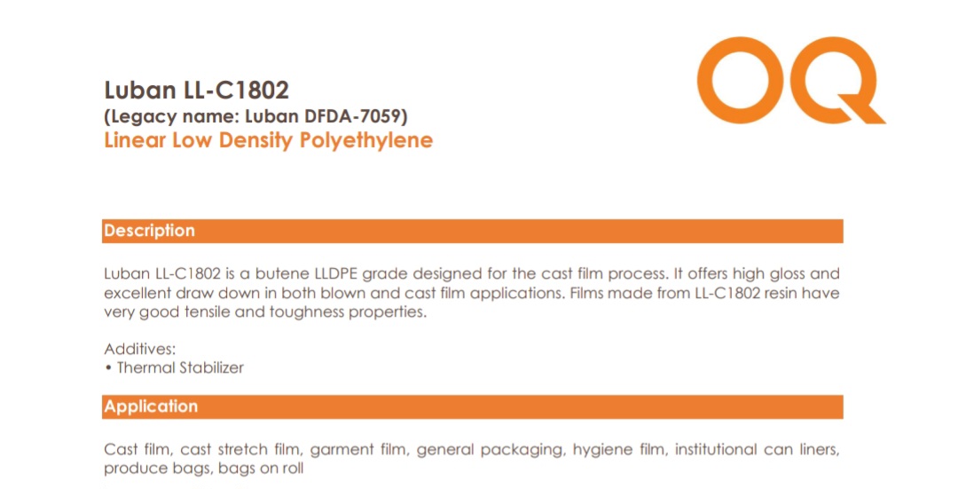 LUBAN C1802 2MFI NONSLIP LLDPE Prime/Virgin Film Grade bhiwandi maharashtra india Plastic4trade