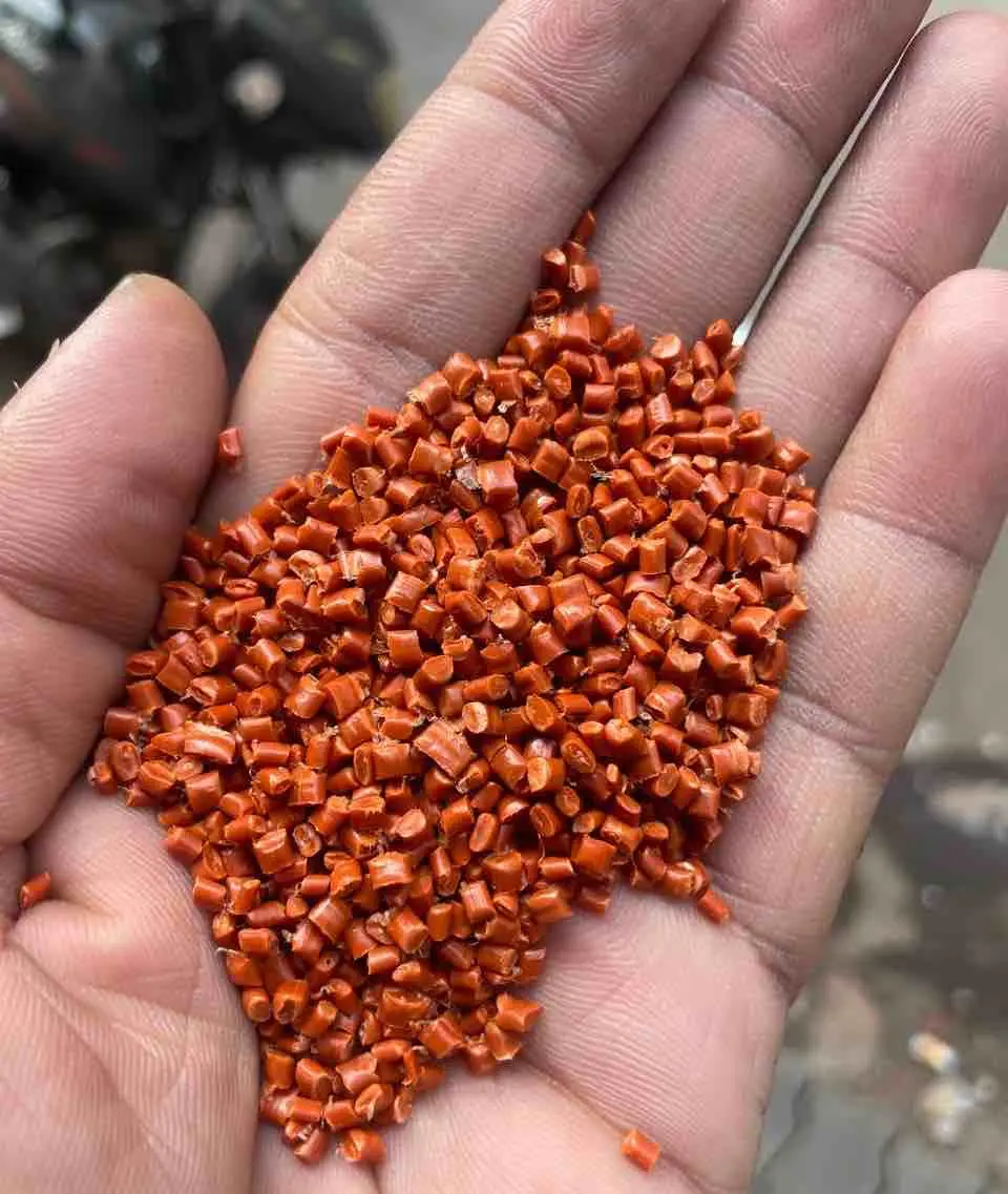 ORANGE COLOUR PP Reprocess Granule Injection Molding kamrej gujarat india Plastic4trade