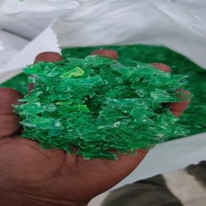 PET BOTTELS FLAKS GREEN HOT WASHED  Flakes Blow anantavaram andhra pradesh india Plastic4trade