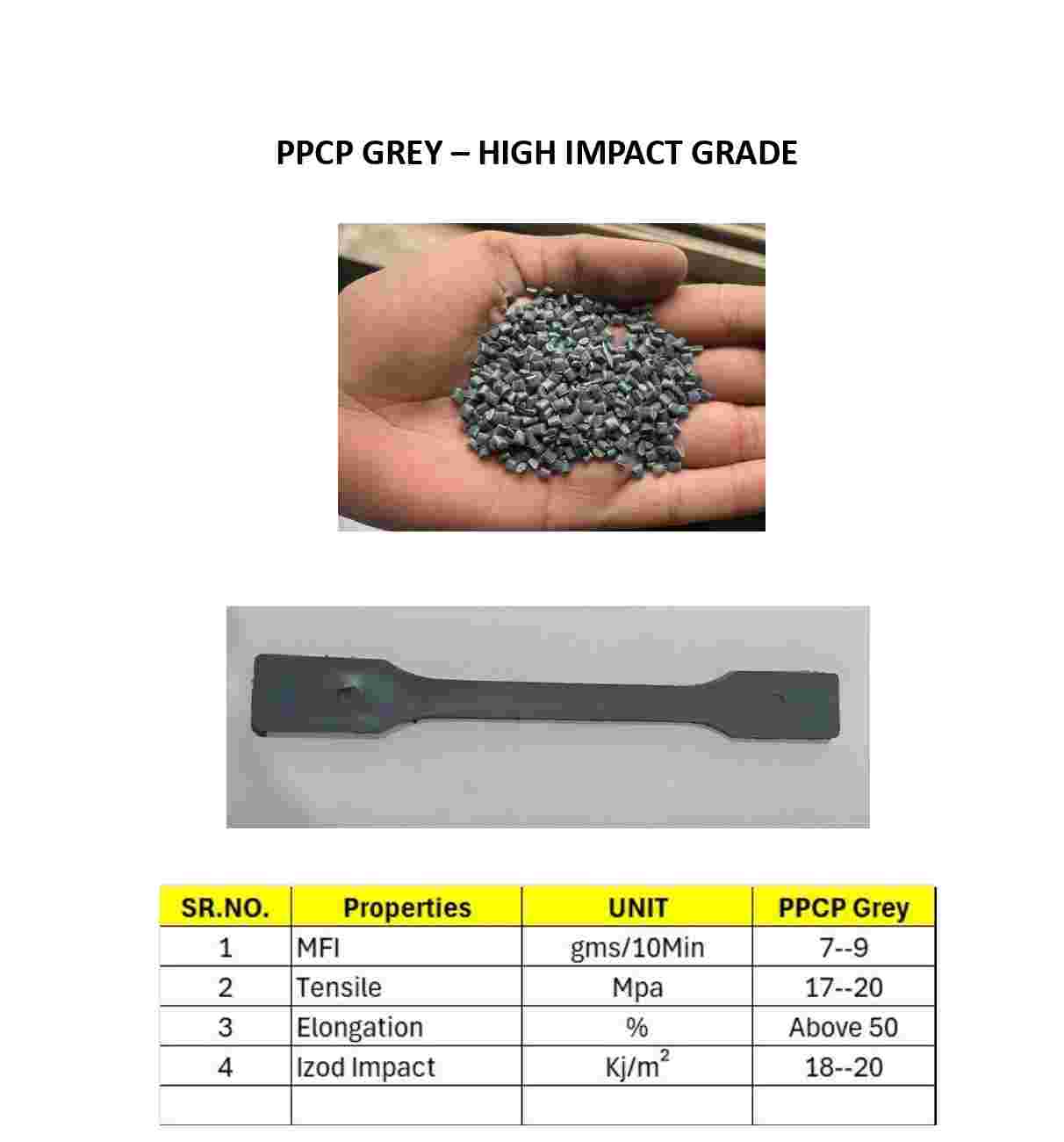 PPCP GREY PP Reprocess Granule Injection Molding Machine & Tools vadodara gujarat india Plastic4trade