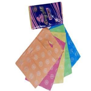 PRINTED D CUT PLASTIC CARRY BAG LDPE Finish Goods Film Grade hyderabad telangana india Plastic4trade Plastic4trade