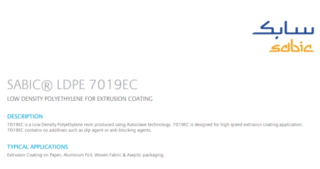 SABIC 7019EC LAMINATION LDPE Prime/Virgin Extrusion bhiwandi maharashtra india Plastic4trade