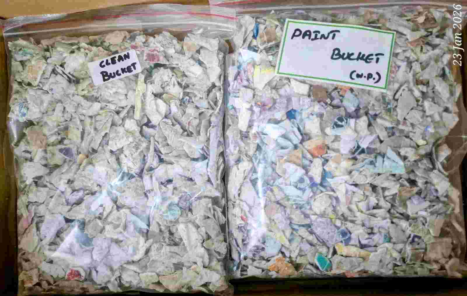 WHITE PAINT BUCKET CHIPS PP Grinding Injection Molding arumuganeri tamil nadu india Plastic4trade